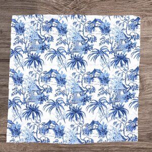 Brunschwig & Fils Tongli Porcelain Blue Summer Palace Chinoiserie Fabric 54x54